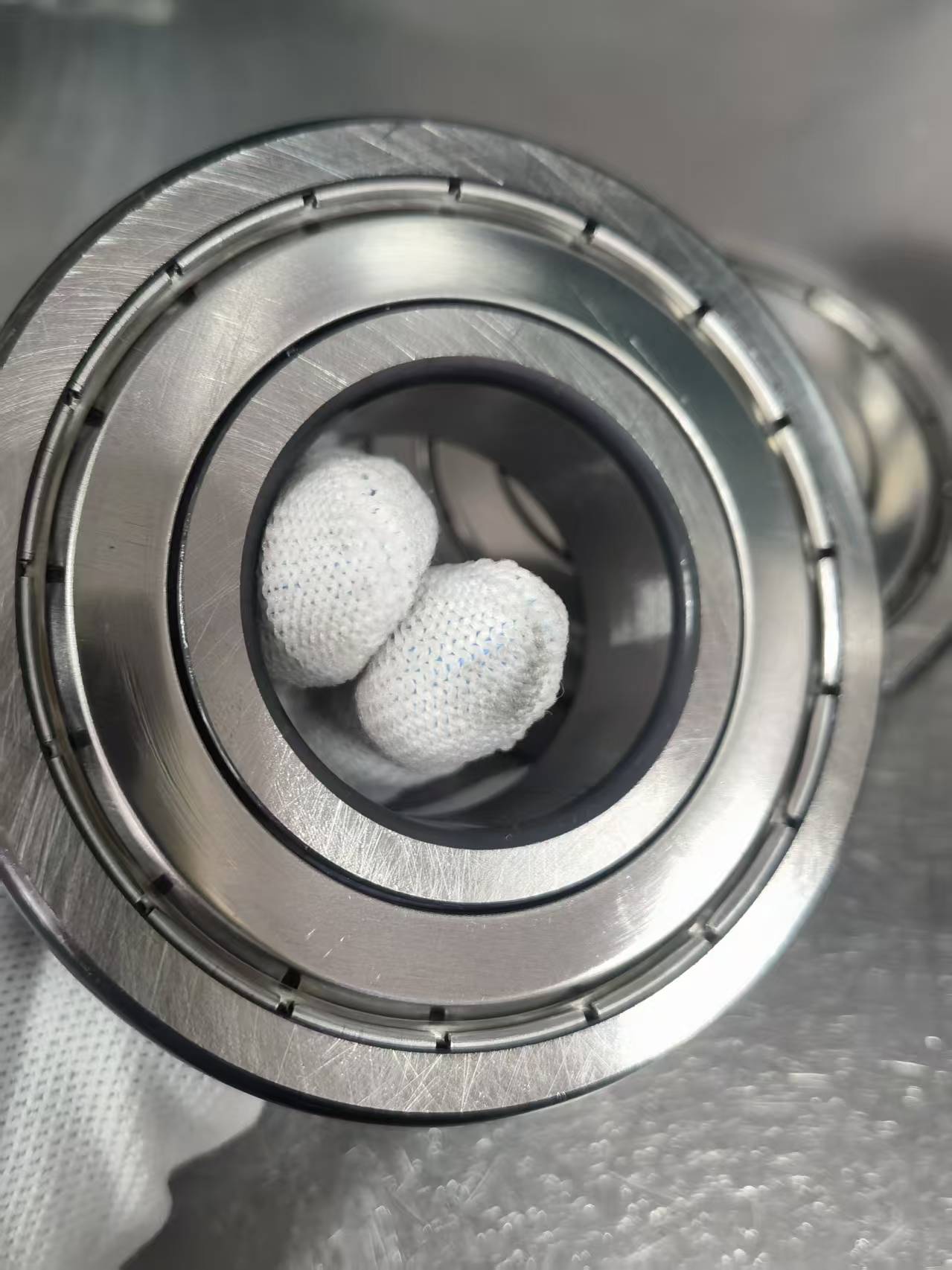 Bearing inspection close view
